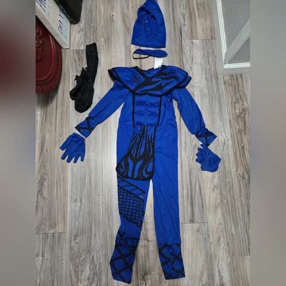 Spooktacular Creations Boy's Ninja Outfit Blue Sz Small - Picture 4 of 5